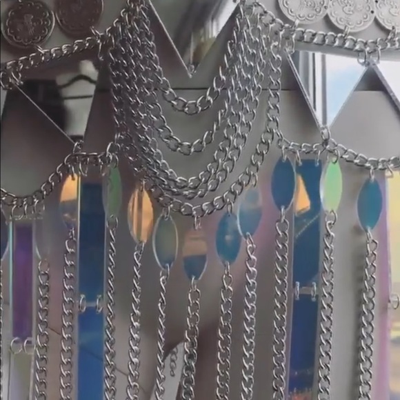 CLAUDIA PINK mirrors & crystal chain dress festival - Picture 6 of 9